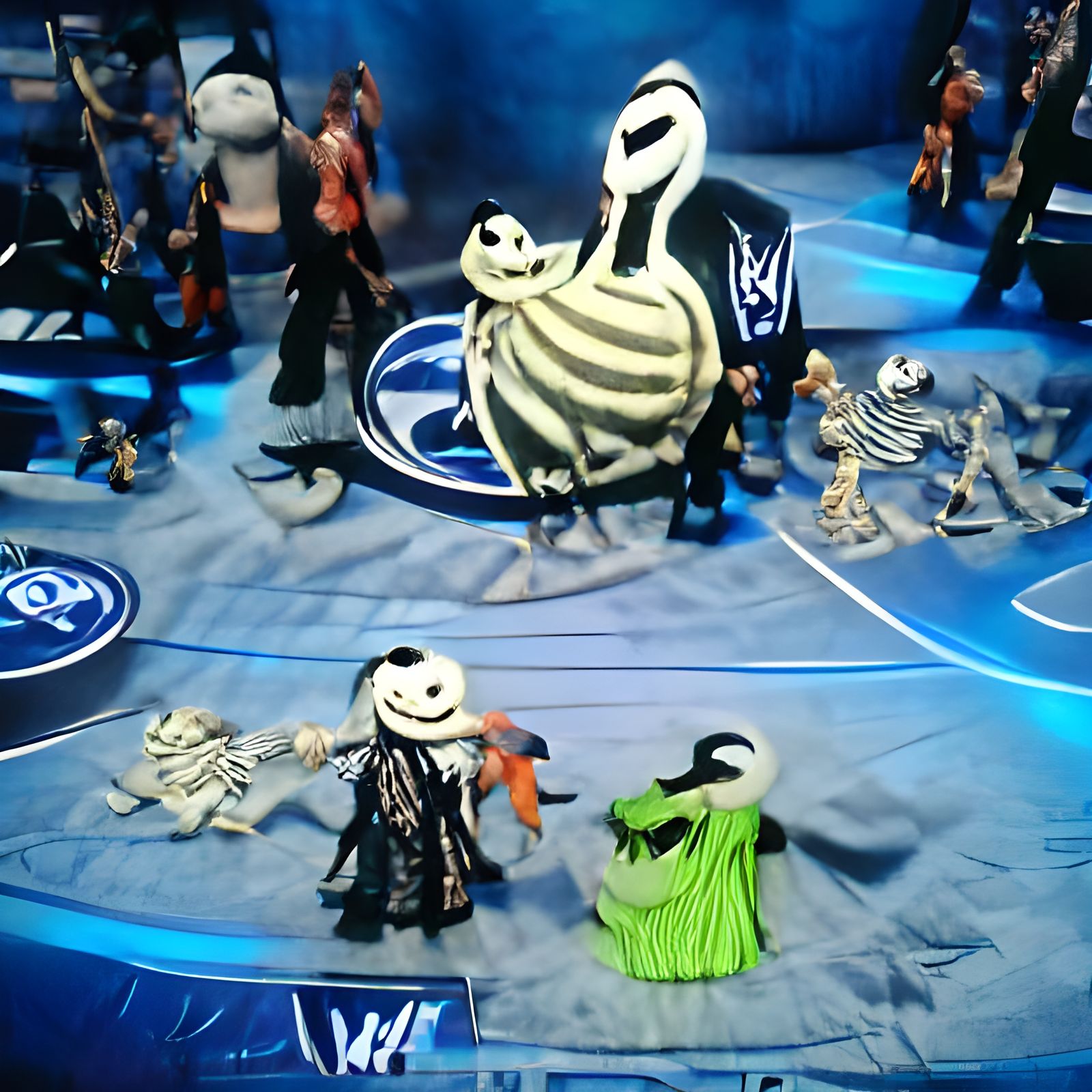 Jack Skellington and Oogie Boogie Wrestle