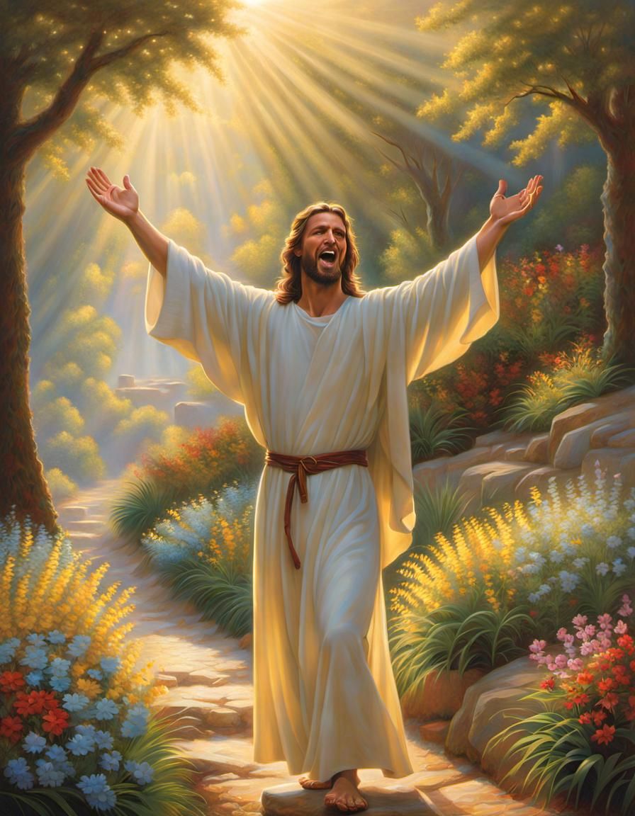 Compassionate Jesus Beckoning Embrace, Religious Art