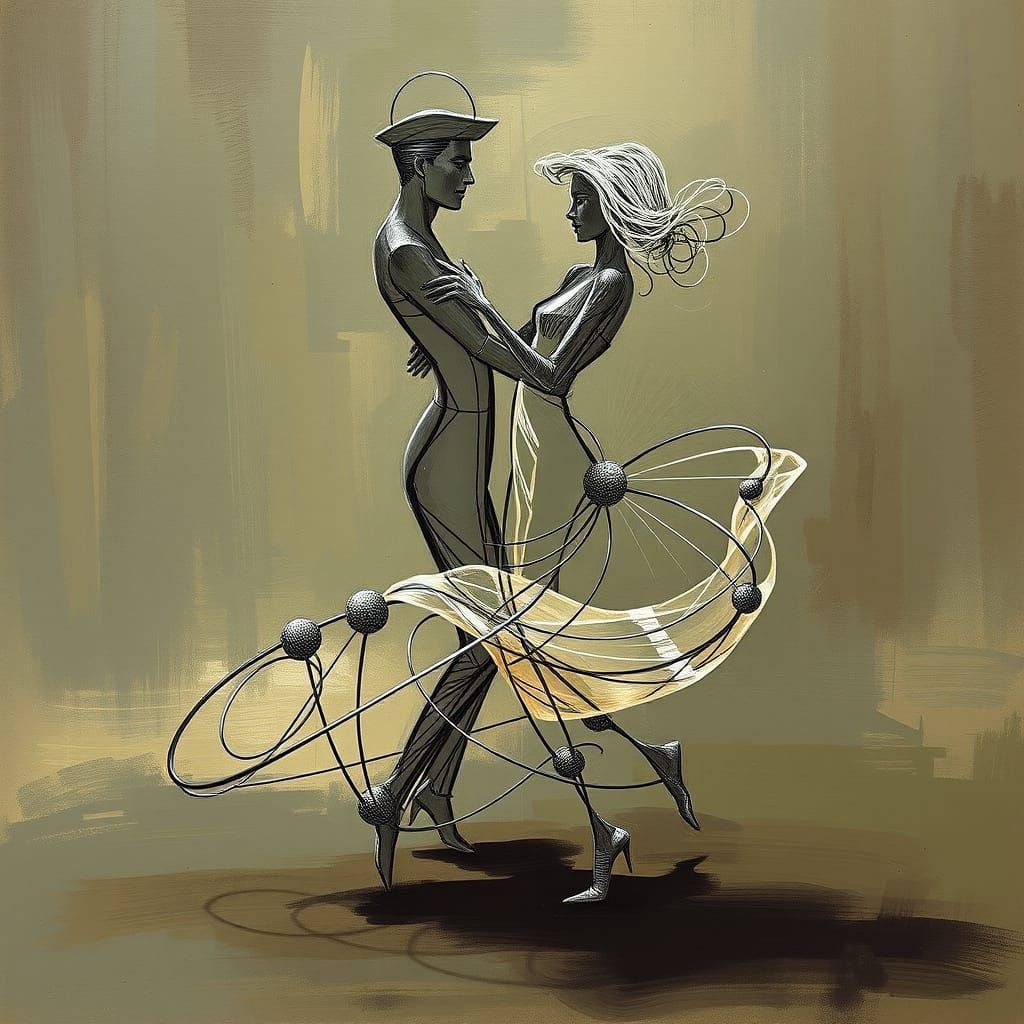 Dancing Figures in Twisted Wire Sculpture Style