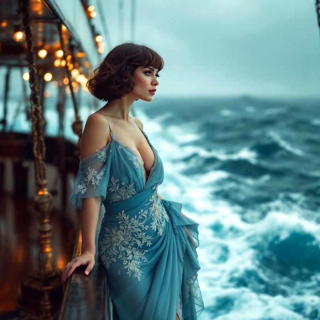 Sultry Curvy Goddess in Roaring Twenties Elegance