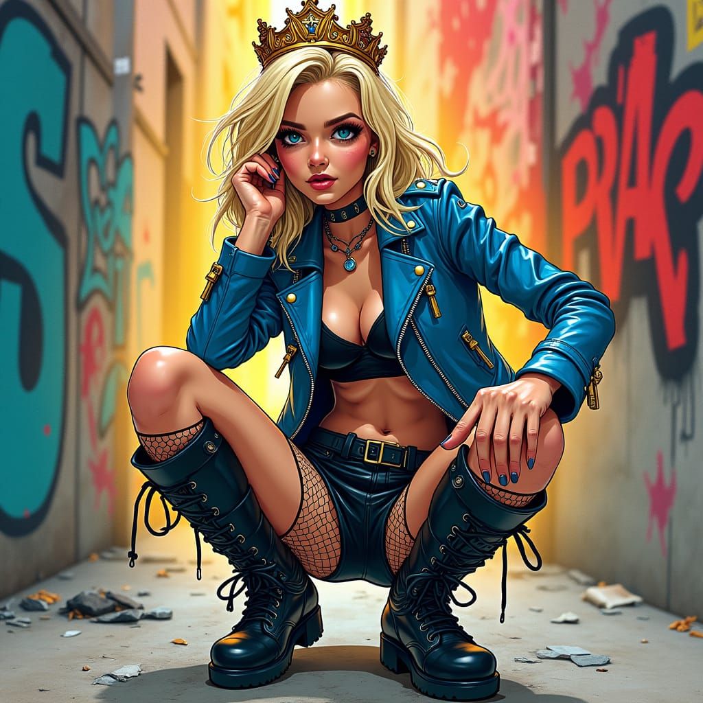 Punk Rock Cinderella in Jamie Hewlett Style