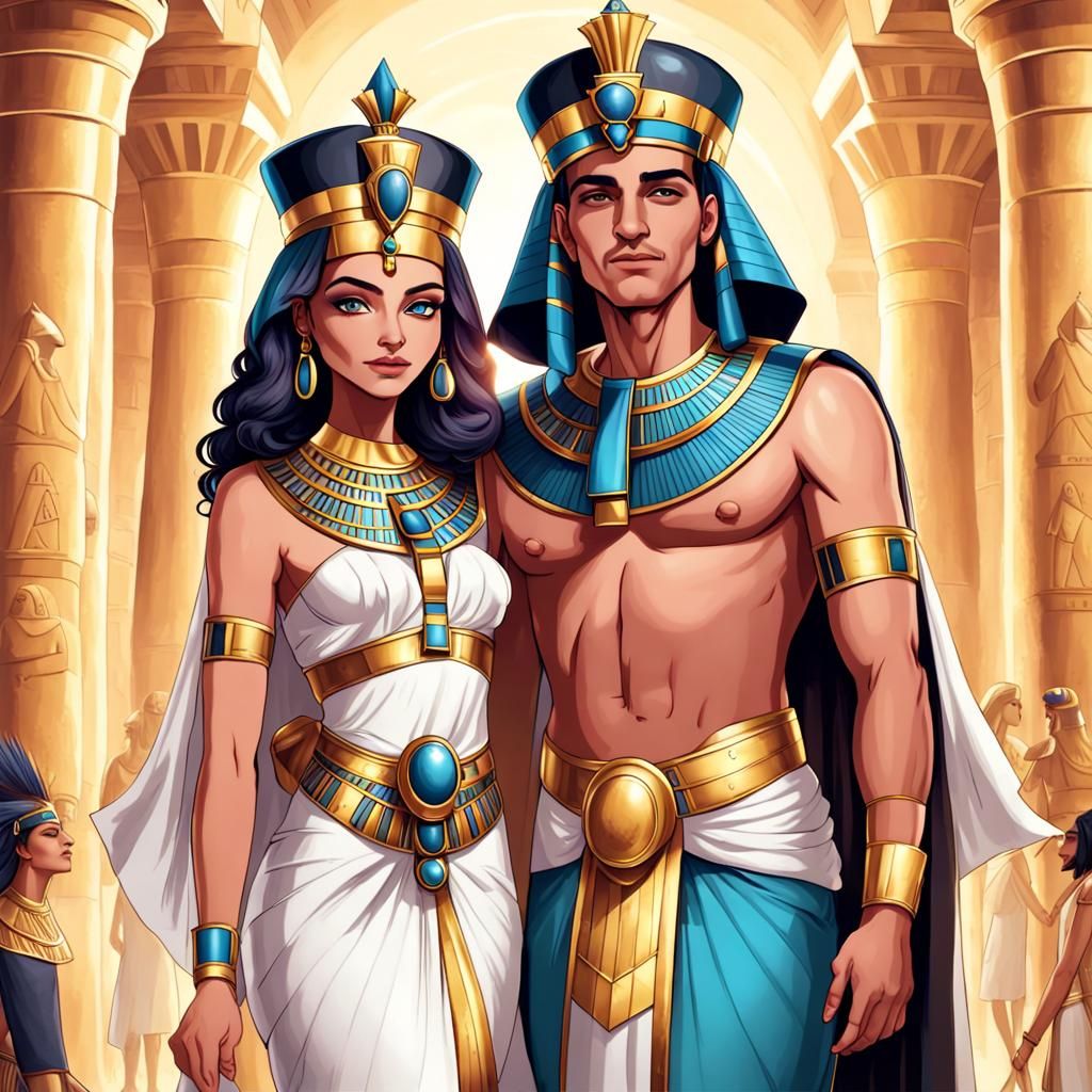 Majestic Egyptian King and Queen