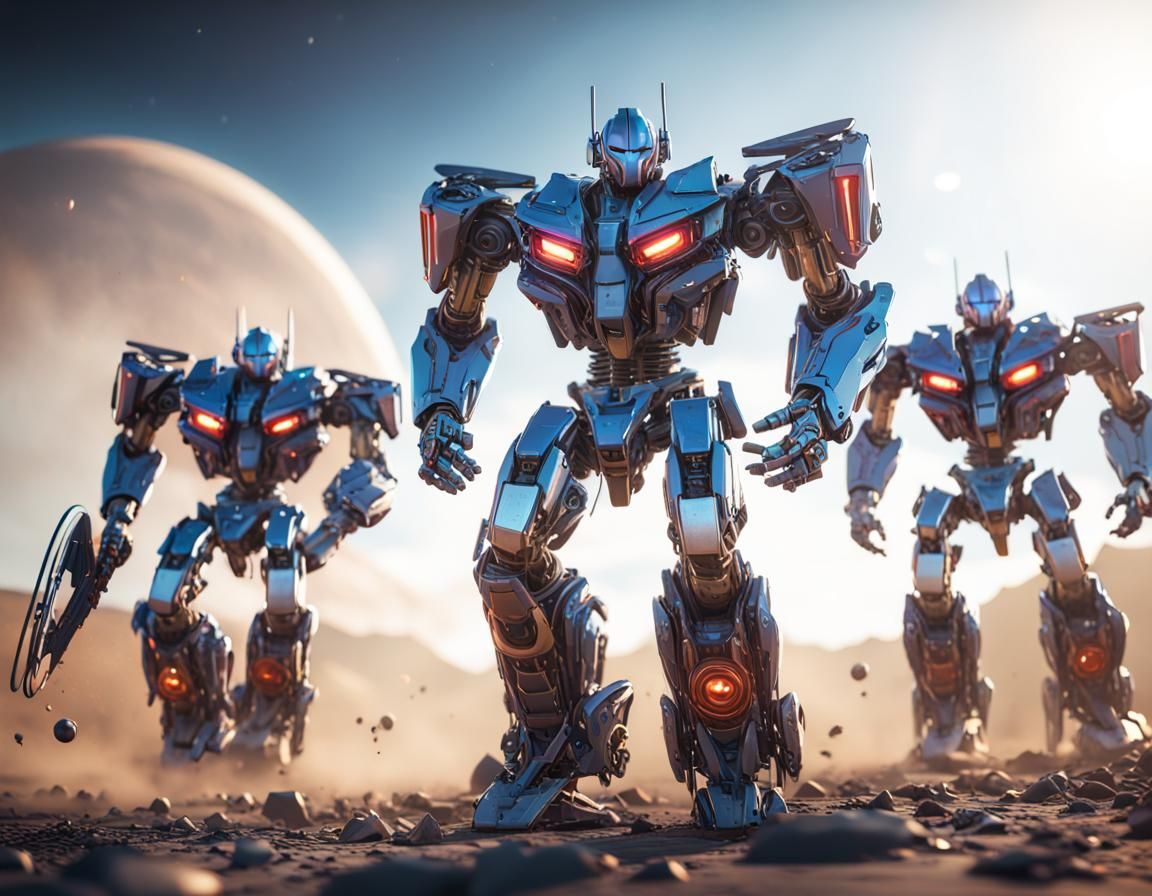 Robots Playing Catch in Space as Digital Art