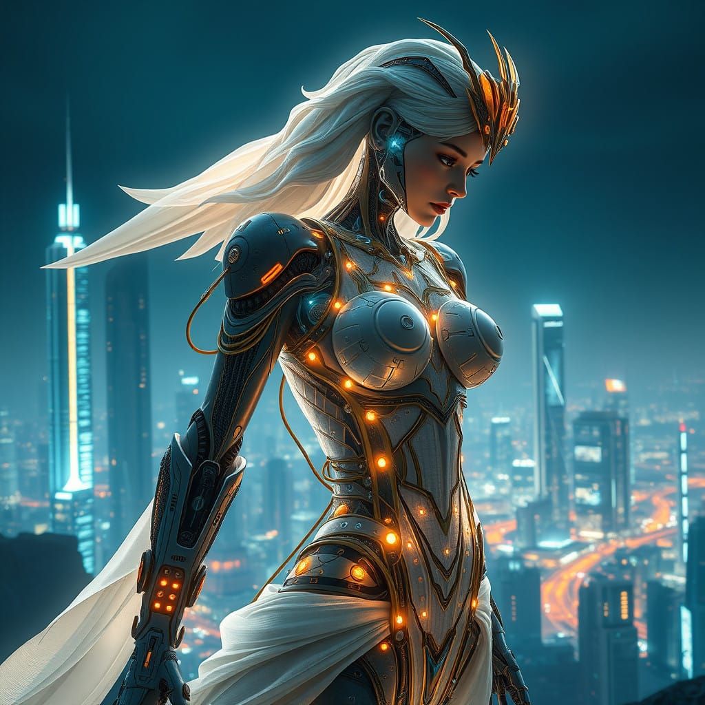 Cyberpunk Hermes Revealed in Neon Dreamscape