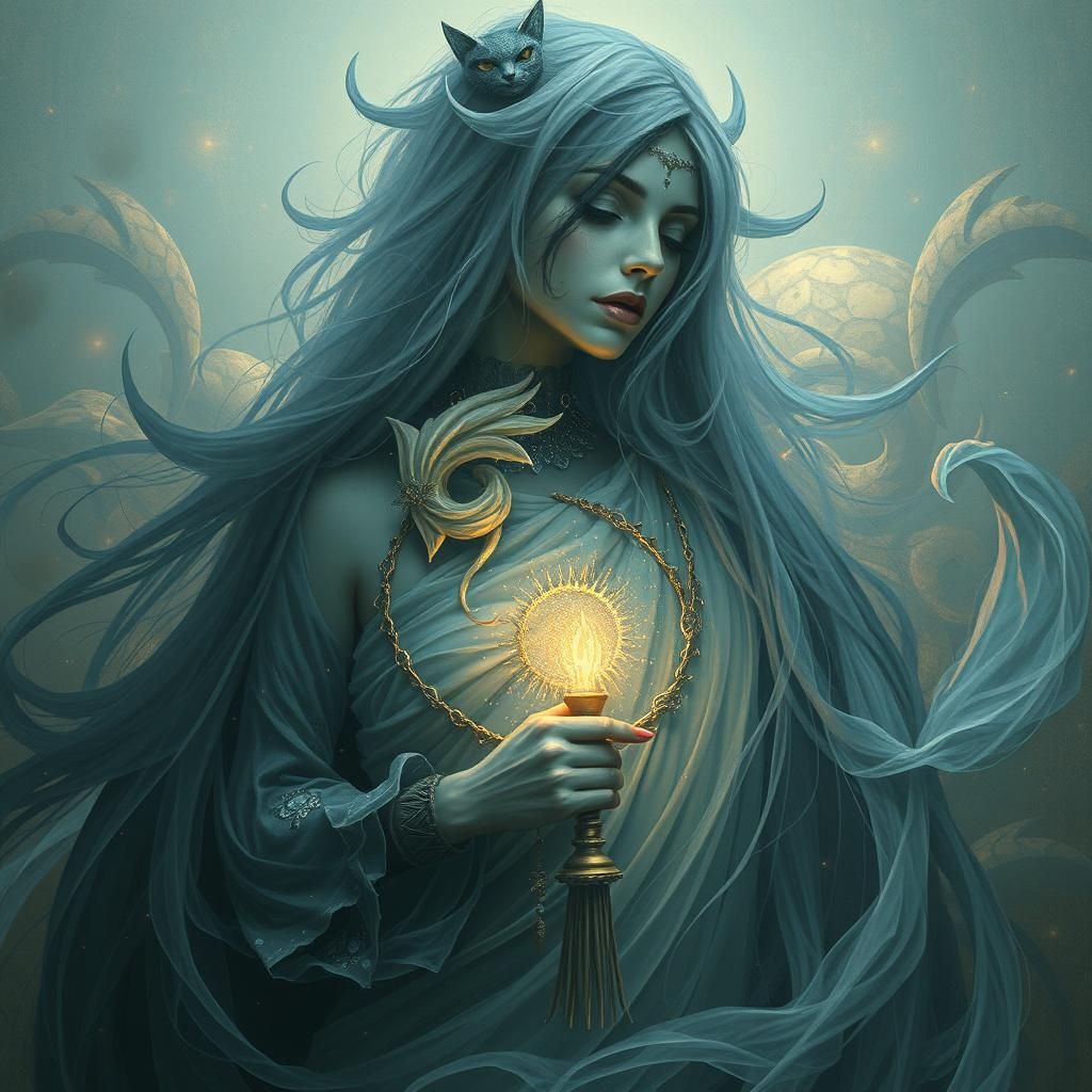 Wise White Witch with Sparkling Magic