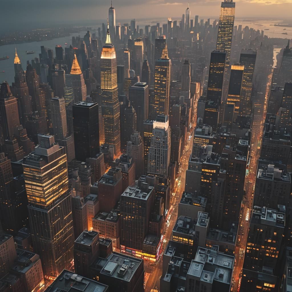 Cinematic New York Cityscape at Sunset