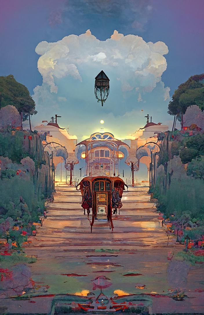 Art Nouveau Evening Walk Alone