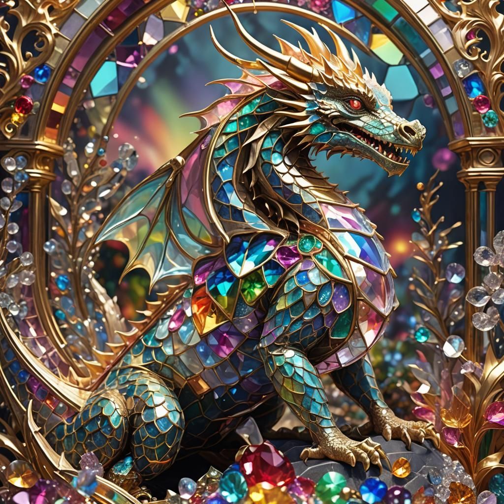 Rainbow Crystal Dragon and Gazebo Princess