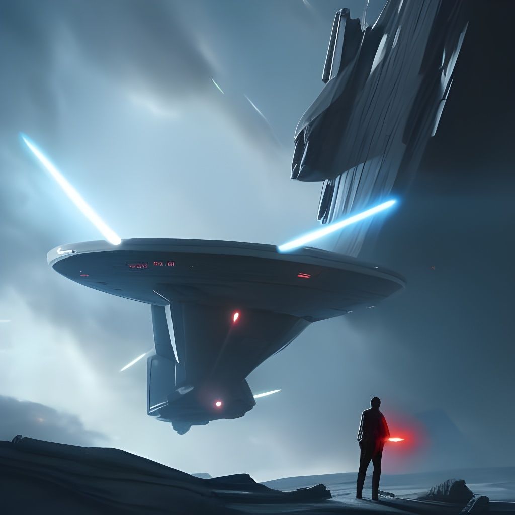 Star Trek vs Star Wars Movie Cover in Dark Fantasy Style