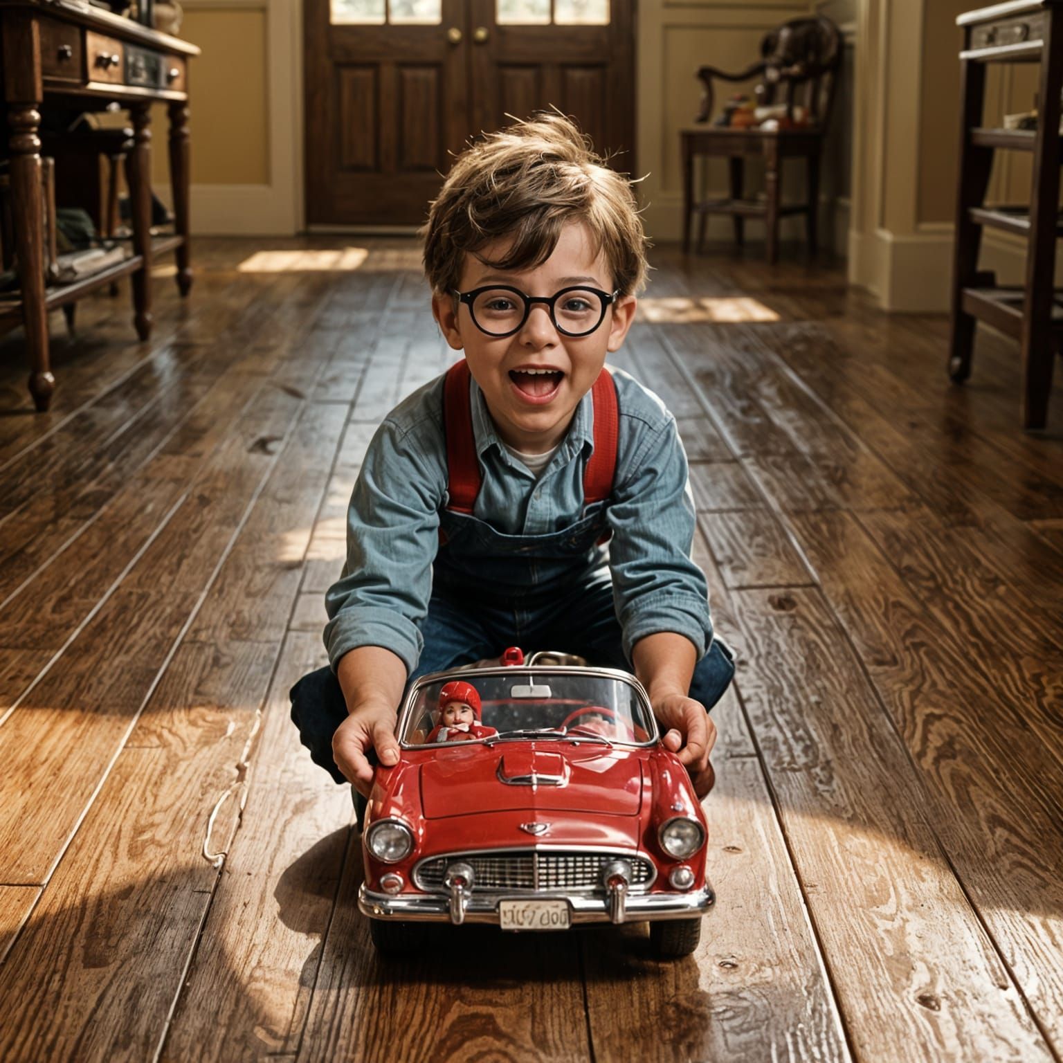 Child's Fantasy: Driving a Toy Thunderbird