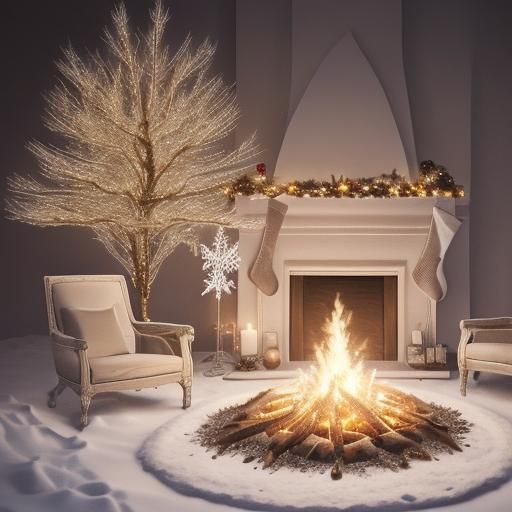 Elegant Christmas Scene with Snowflake Lights