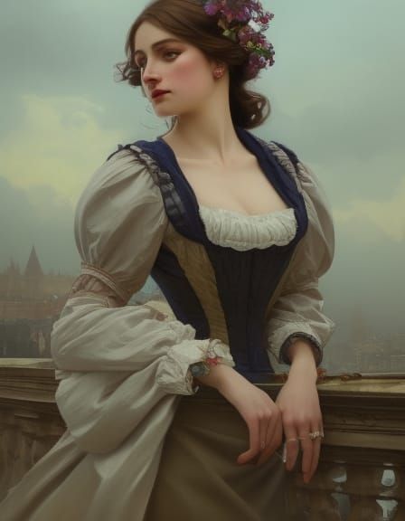 Victorian Woman Portrait in Vienna, Hyperdetailed Art