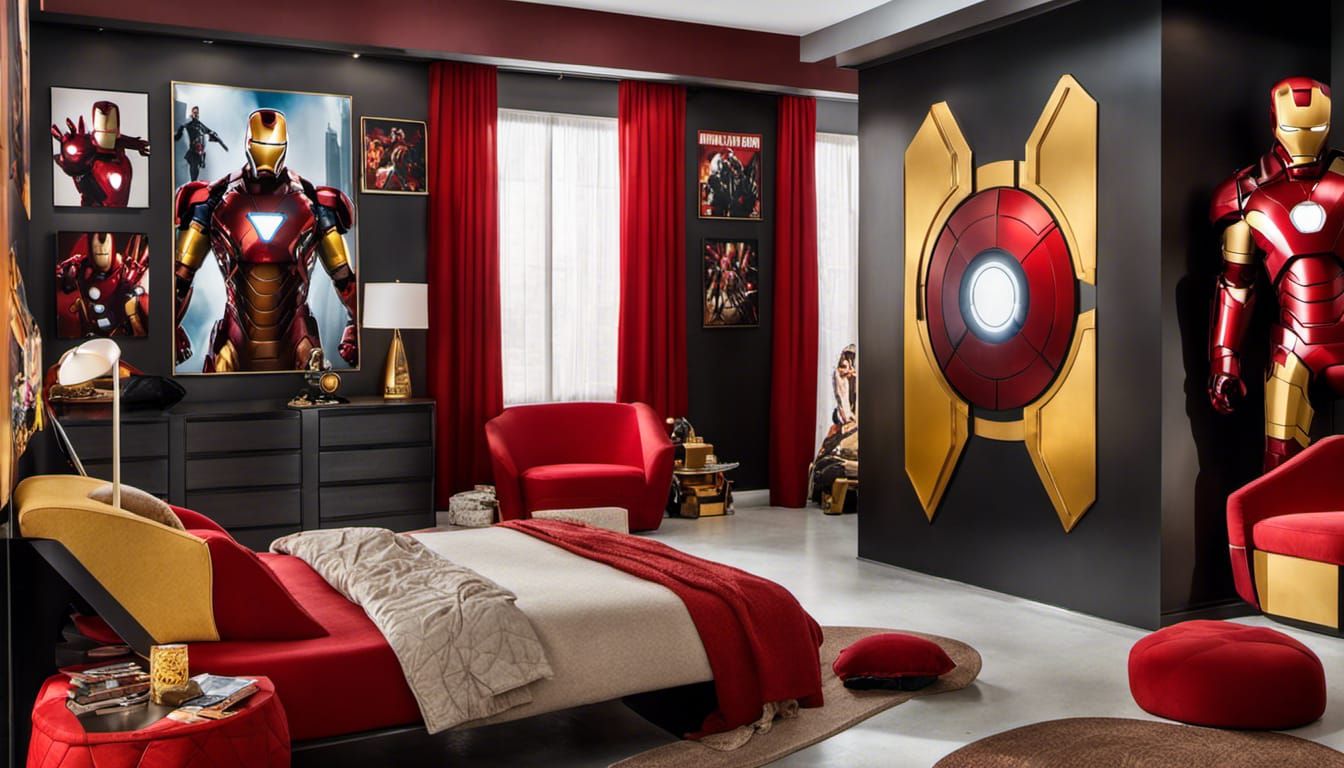 Top notch bedroom designed for the most avid Iron Man fanatic