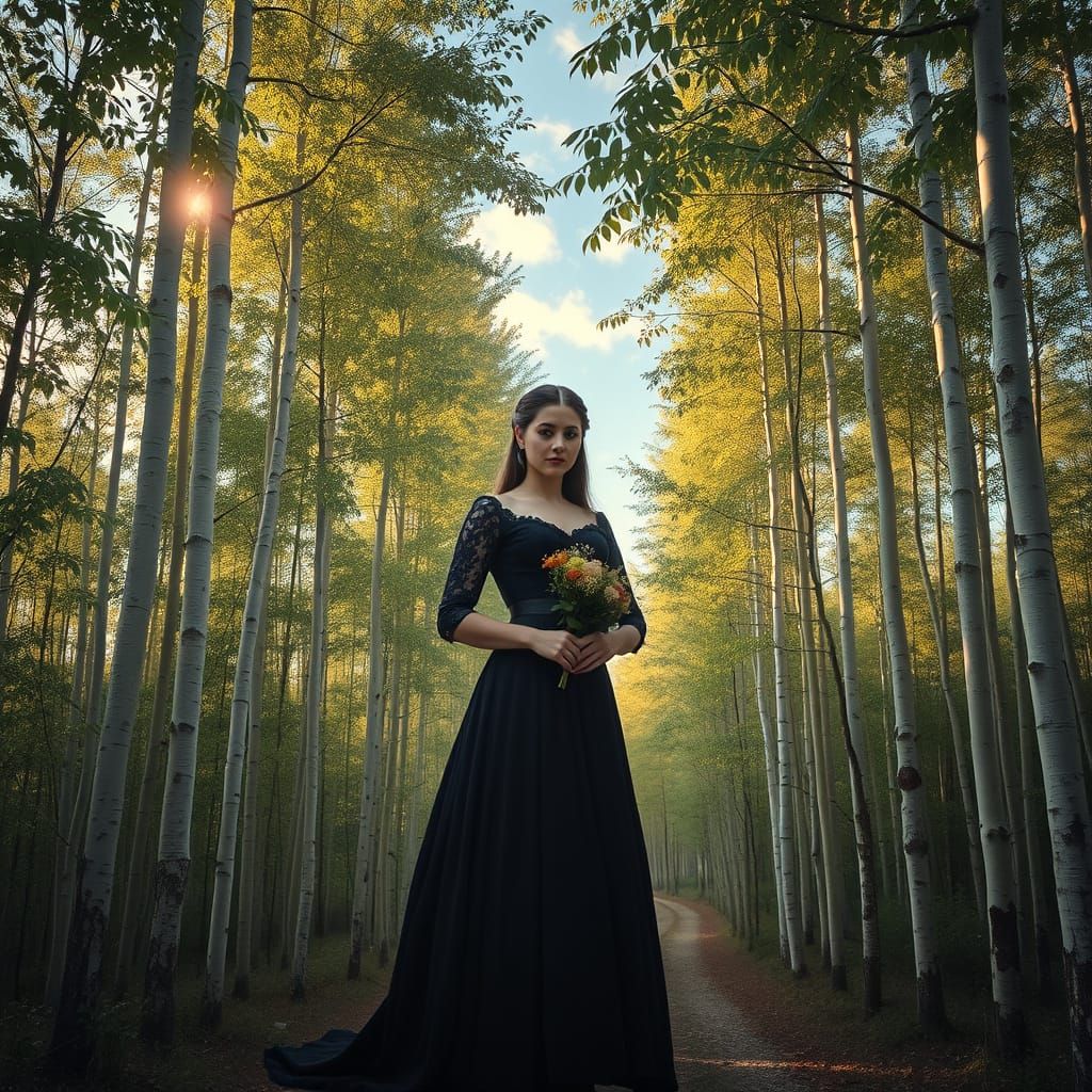 Ethereal Victorian Lady in the Forest