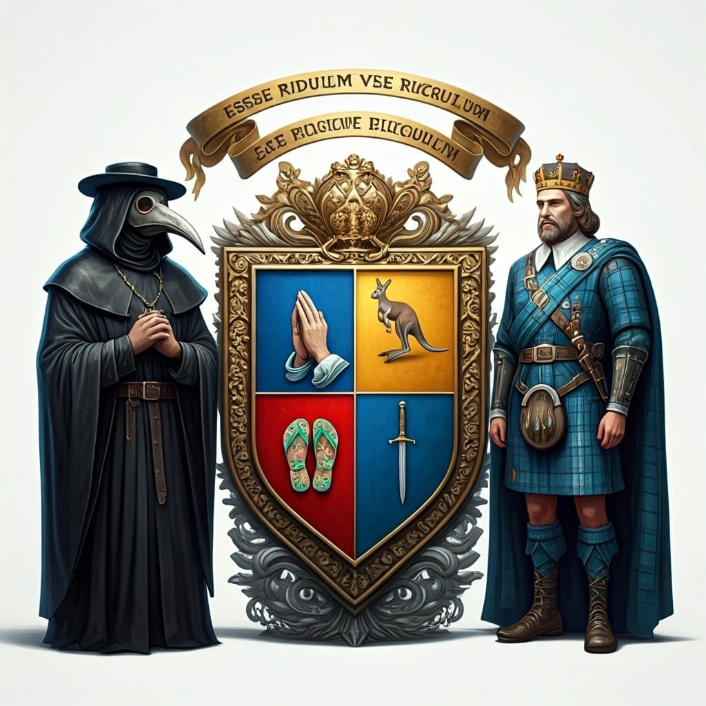 Fantasy Coat of Arms with Unique Symbols