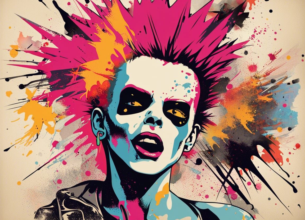 Rebellious Punk Poster with Explosive Colors