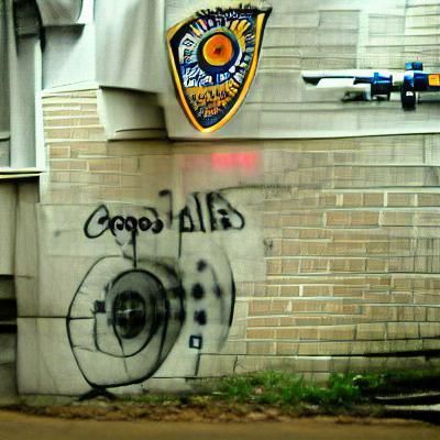 Edgy Graffiti Art on Textured Wall