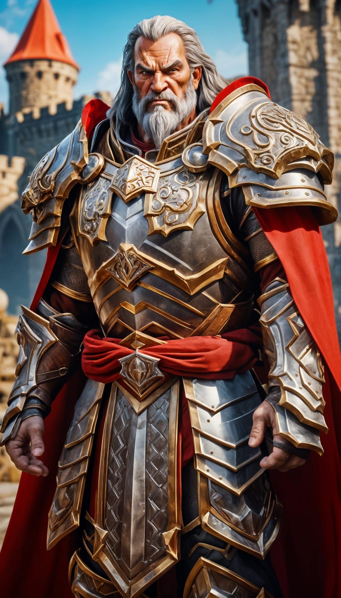 Hyperrealistic Warcraft Paladin in Intricate Armor