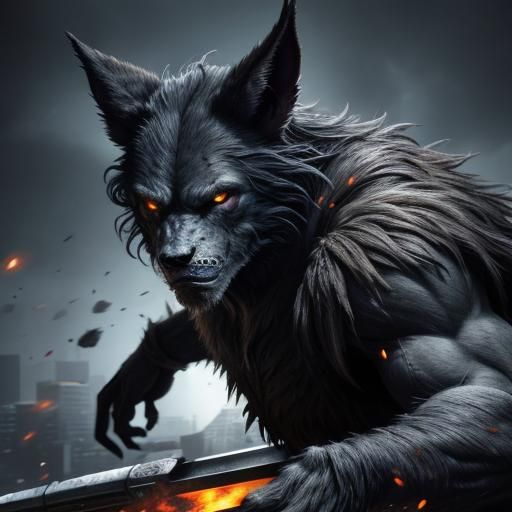 Hyperrealistic Lycan in Sharp Focus