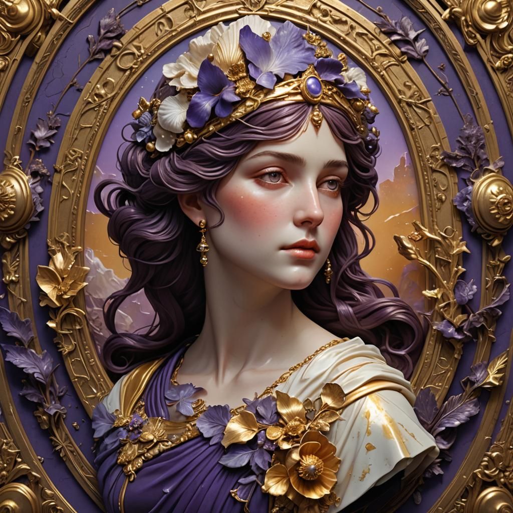 Woman in Shell Cameo: Dark Fantasy Portrait