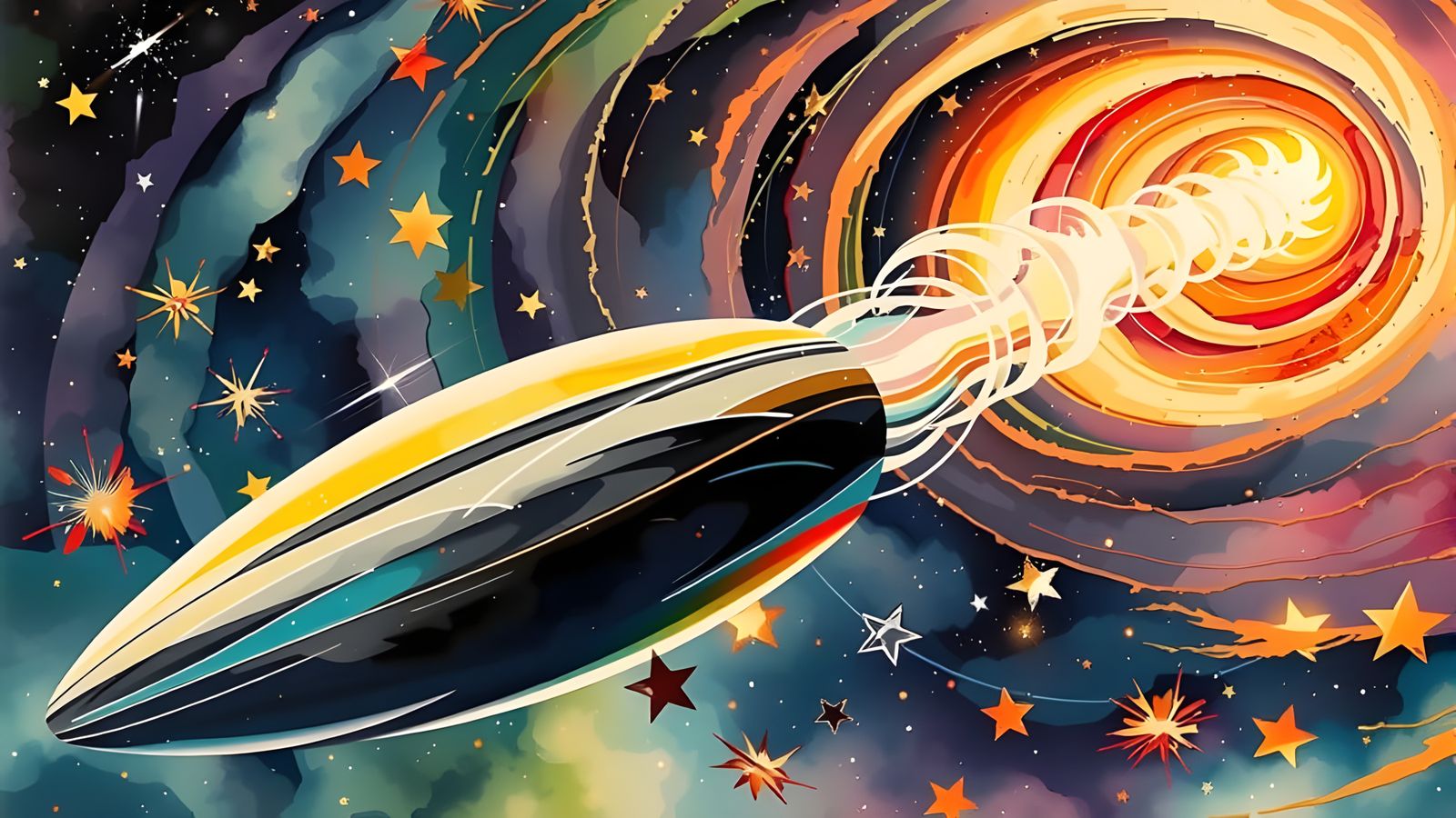 Ephemeral Celestial Vessel Unleashes Spiral Flame Jet