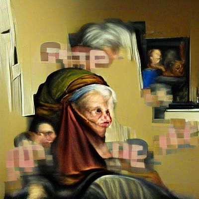 Creepy Old Woman in Renaissance Style