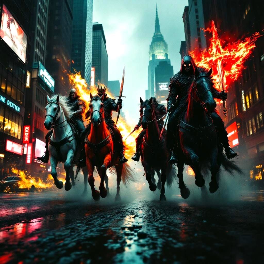 Apocalyptic Horsemen Ride Through Modern New York