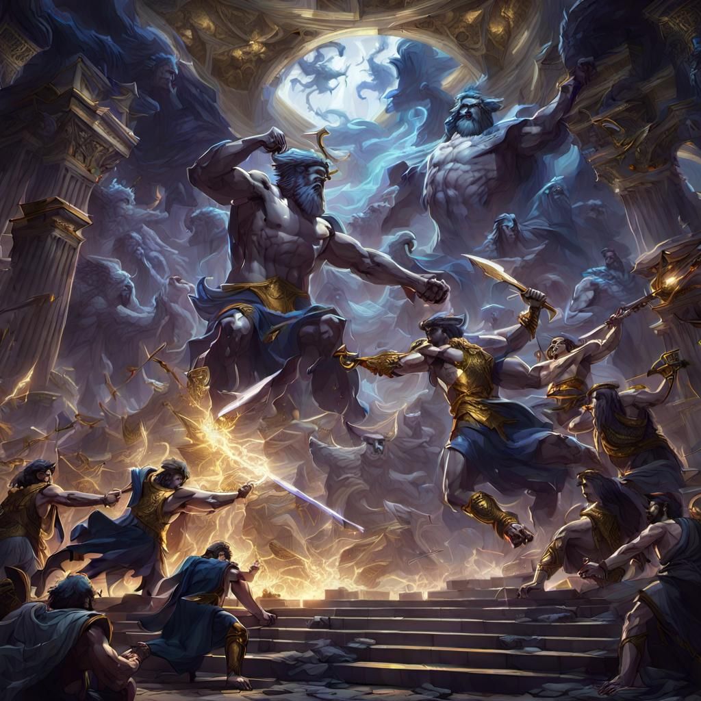 Gods of Olympus Clash with Titans in Epic Battle