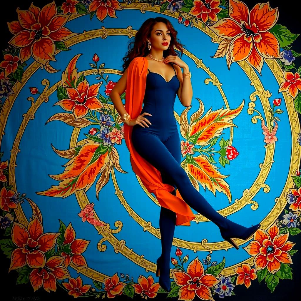 Vibrant Psychedelic Garden in Bold Colors