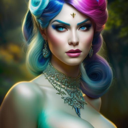 Yzma's Rainbow Potions: Hyperrealistic Disney Art