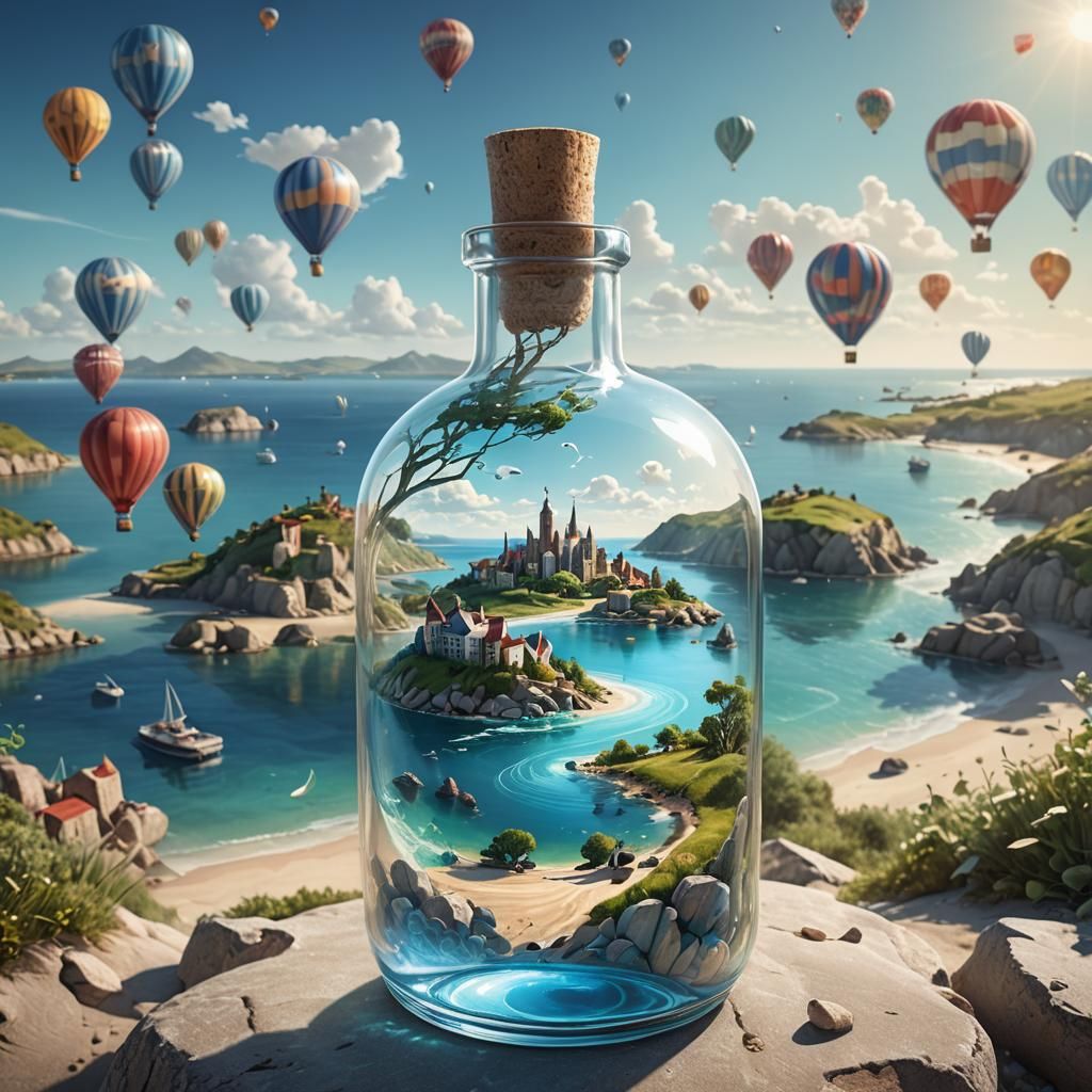 City in a Bottle: Dreamy Concept Art