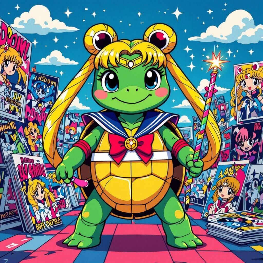 Turtle Cosplaying Sailor Moon at Comic Con