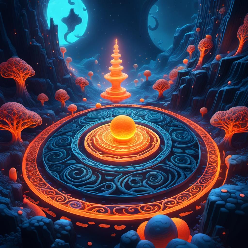 Surreal Interconnected Shapes in a Fantastical World