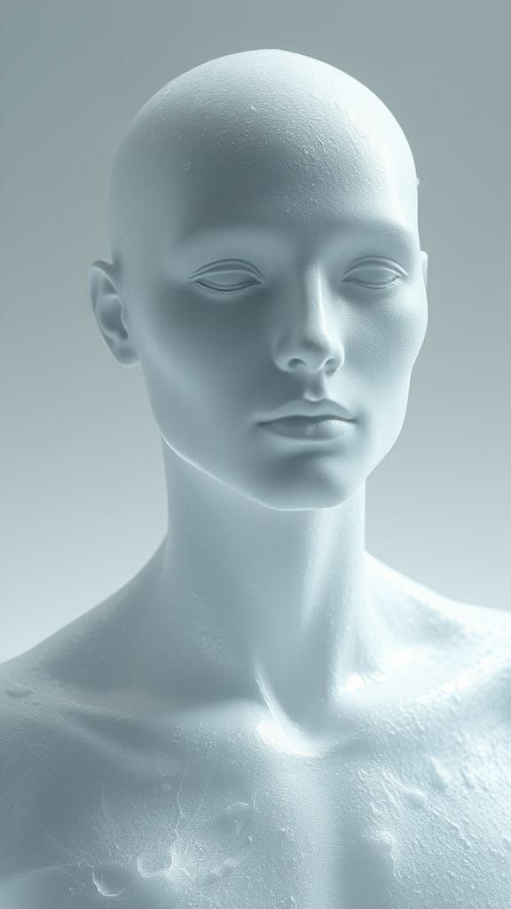 Humanoid Figure Made of Salt Water Foam