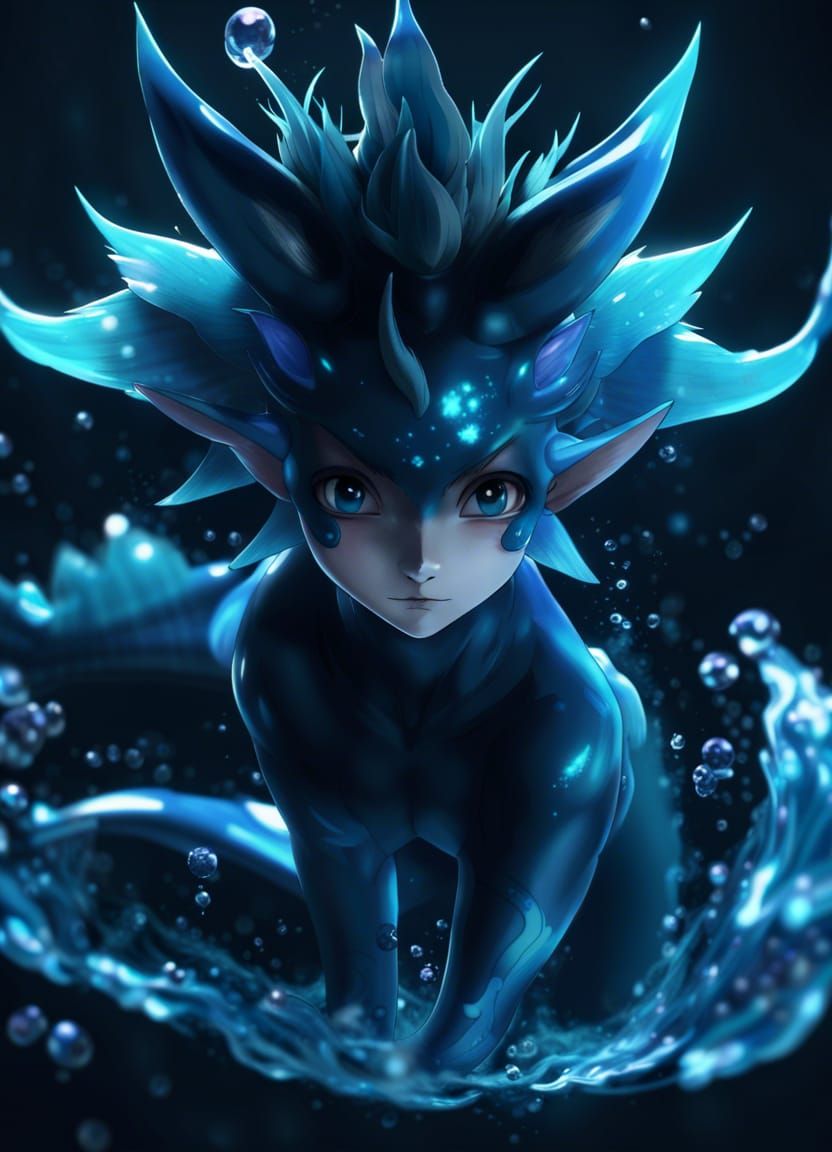 Ultra-Realistic Anime Vaporeon Pokemon in Human Form