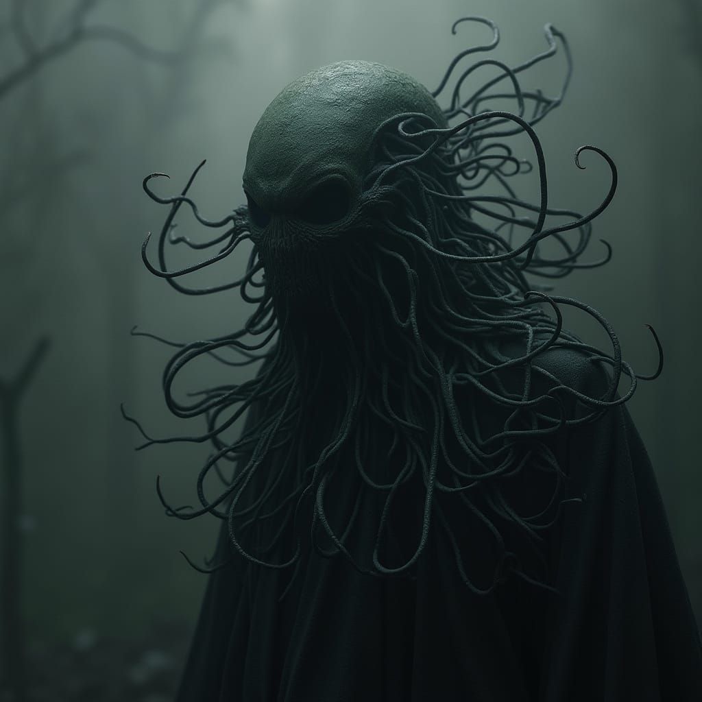 Dark Figure in Biomechanical Surrealism