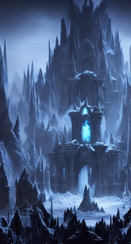 Epic Dark Frozen Throne: Digital Matte Painting