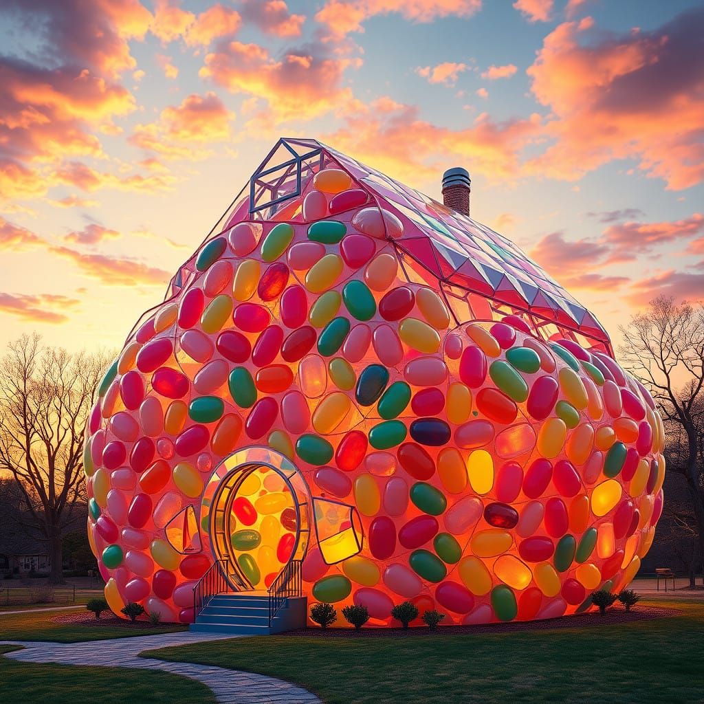 Surreal Jelly Bean Palace Radiates Warmth and Wonder