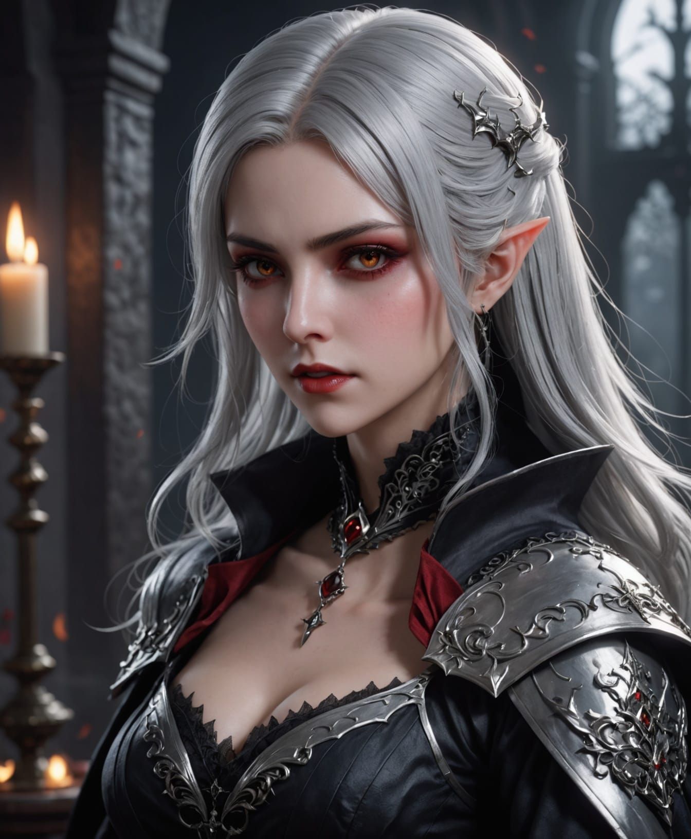 Silver haired vampire maiden