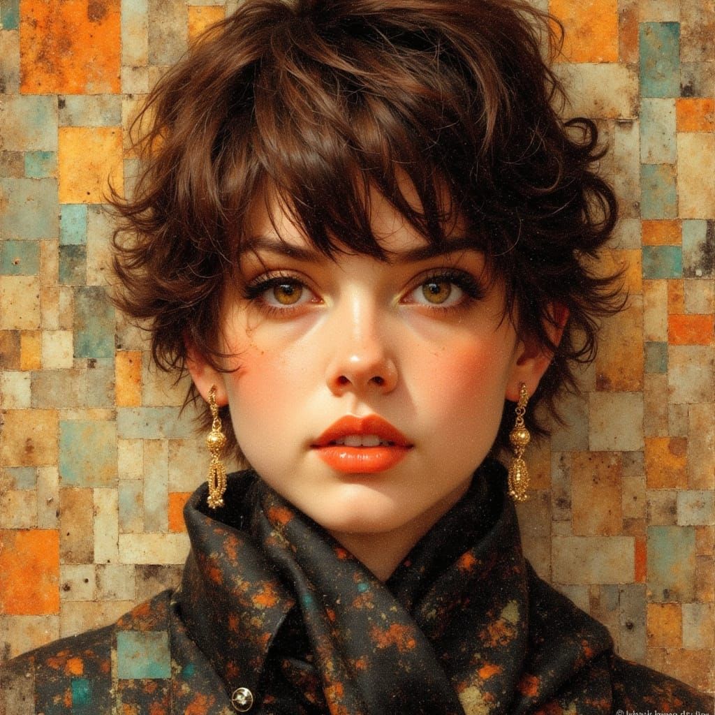 Ethereal Fantasy Portrait in Collage Style