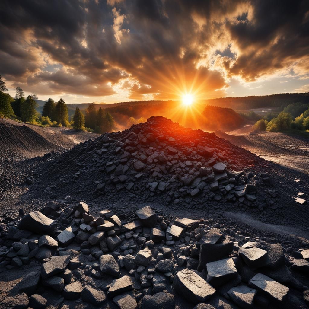 Surreal Coal Mines Bathed in Divine Light