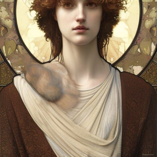 Sir Galahad and Holy Grail, Pre-Raphaelite Style