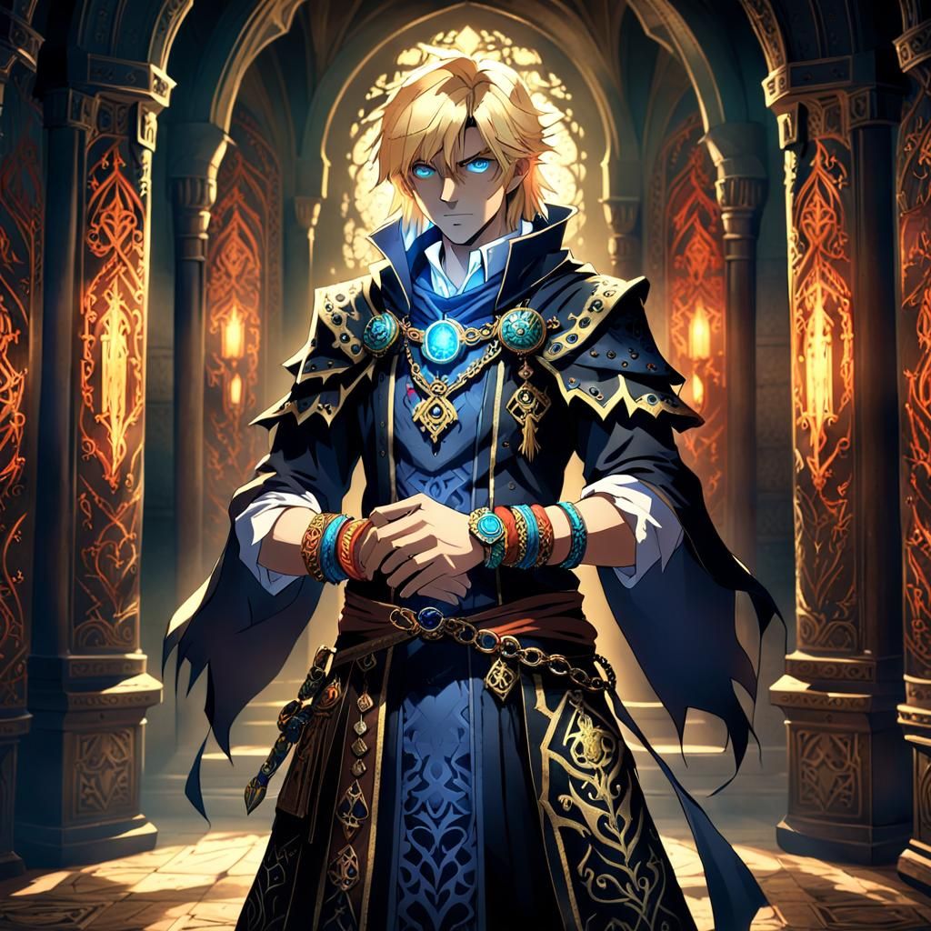 Mysterious Mage Masterpiece in Anime Style