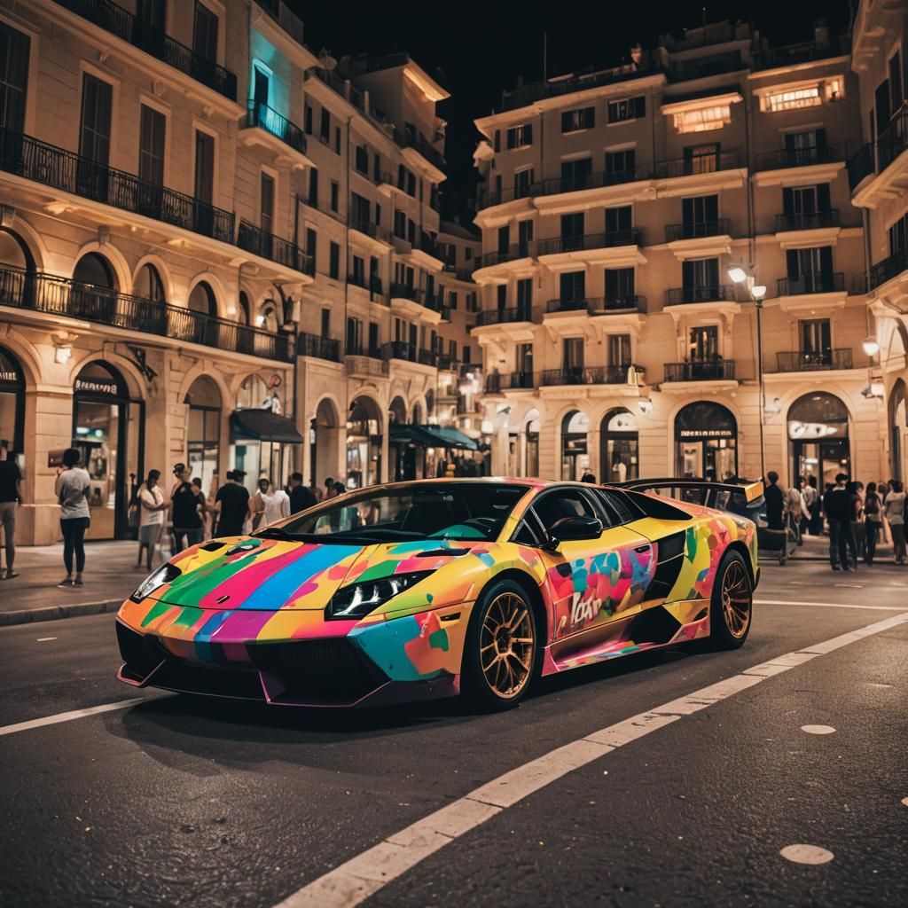 Rainbow Lamborghini Murcielago in Monaco: Cinematic Film Sti...