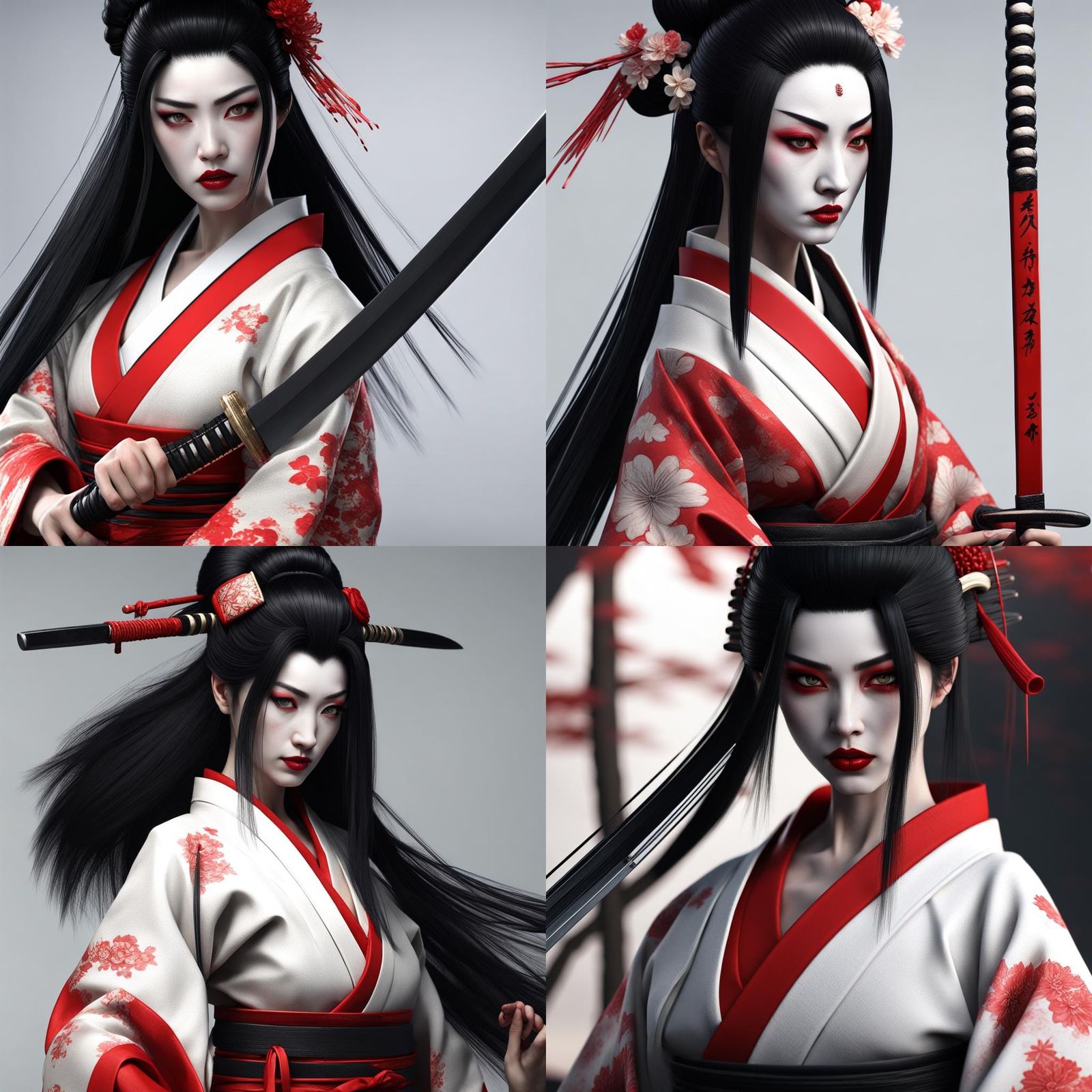 Samurai Geisha: Ultra-Realistic Anime Key Visual