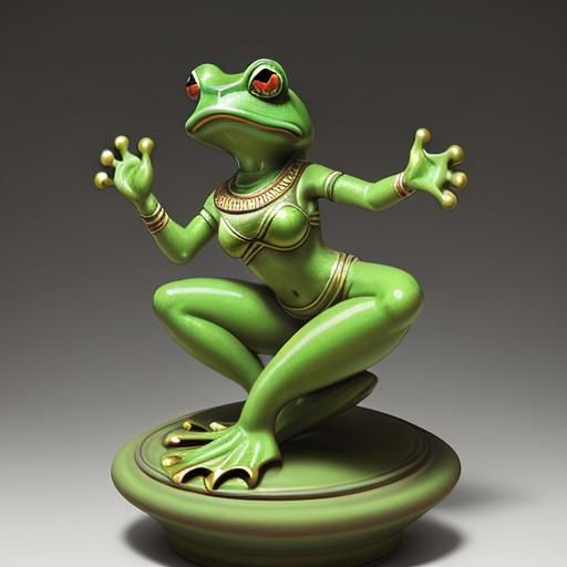 Dancing Frog Goddess Statue