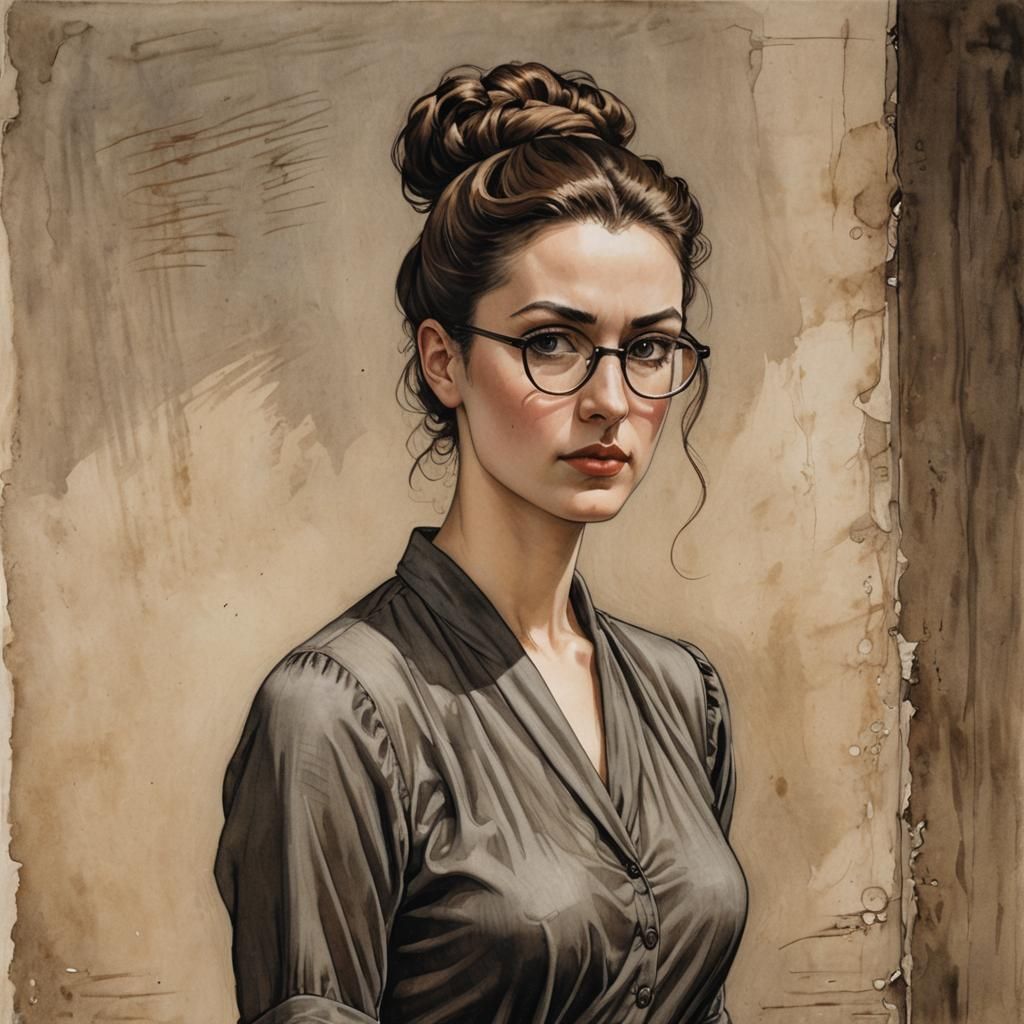 Woman at Switchboard in Comic Book Style