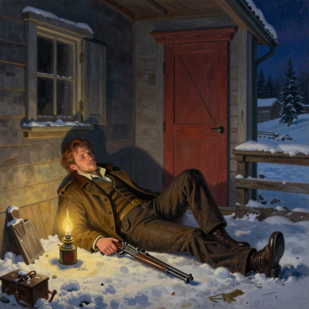 Ship Captain's Demise in Snowy Mountain Cabin