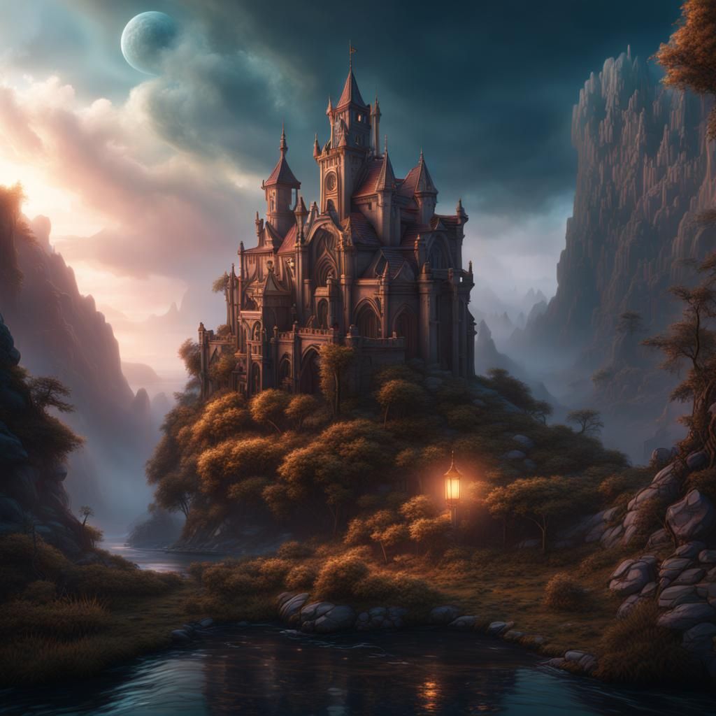 Fantastical Guiding Light in Detailed Matte Painting