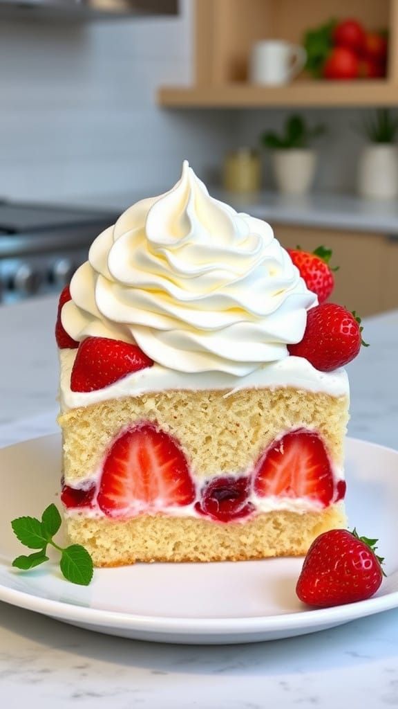 Modern Bakery Sells Sweet Strawberry Short Cake